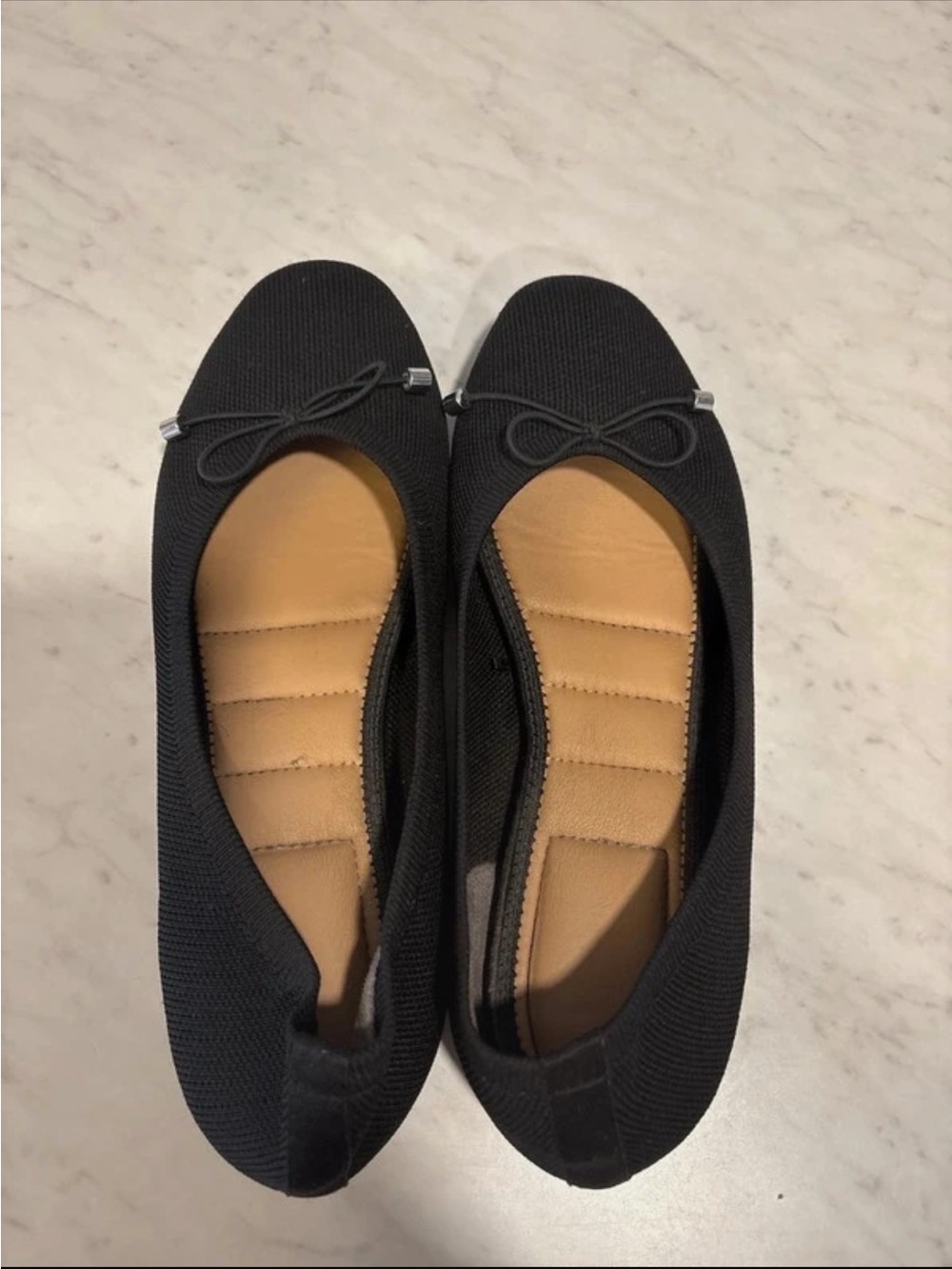 Cynthia Rowley Black Ballet Flats with Bow Detail